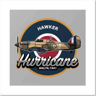 Hawker Hurricane Malta (Front & Back logo) Posters and Art